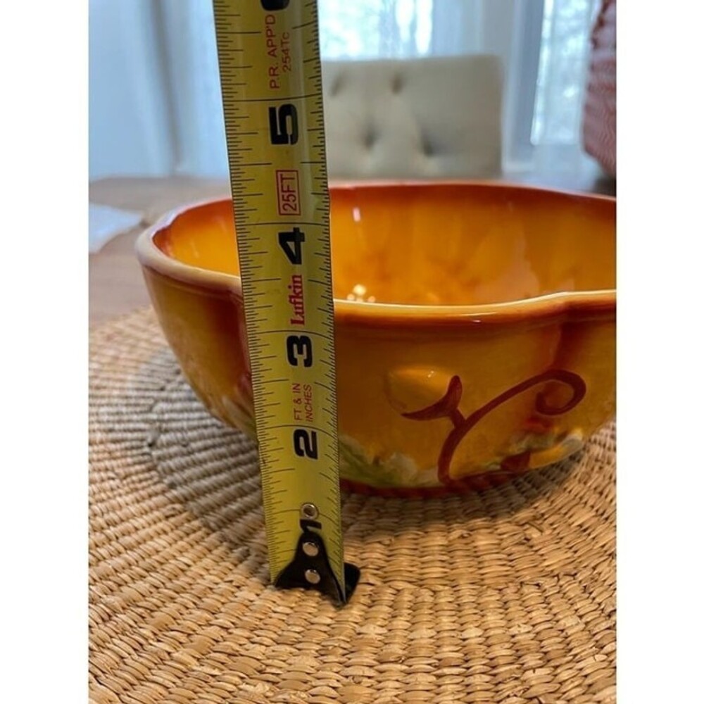 Fall Acorn, Pine Orange Ceramic Bowl - Picture 8 of 8